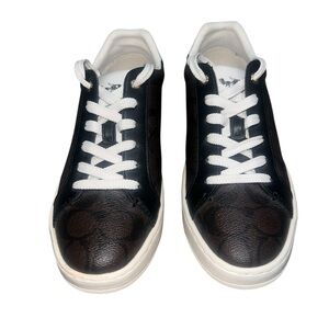 EUC Coach Clip Low Top Sneaker In Signature Canvas Monogram Women’s Size 7.5